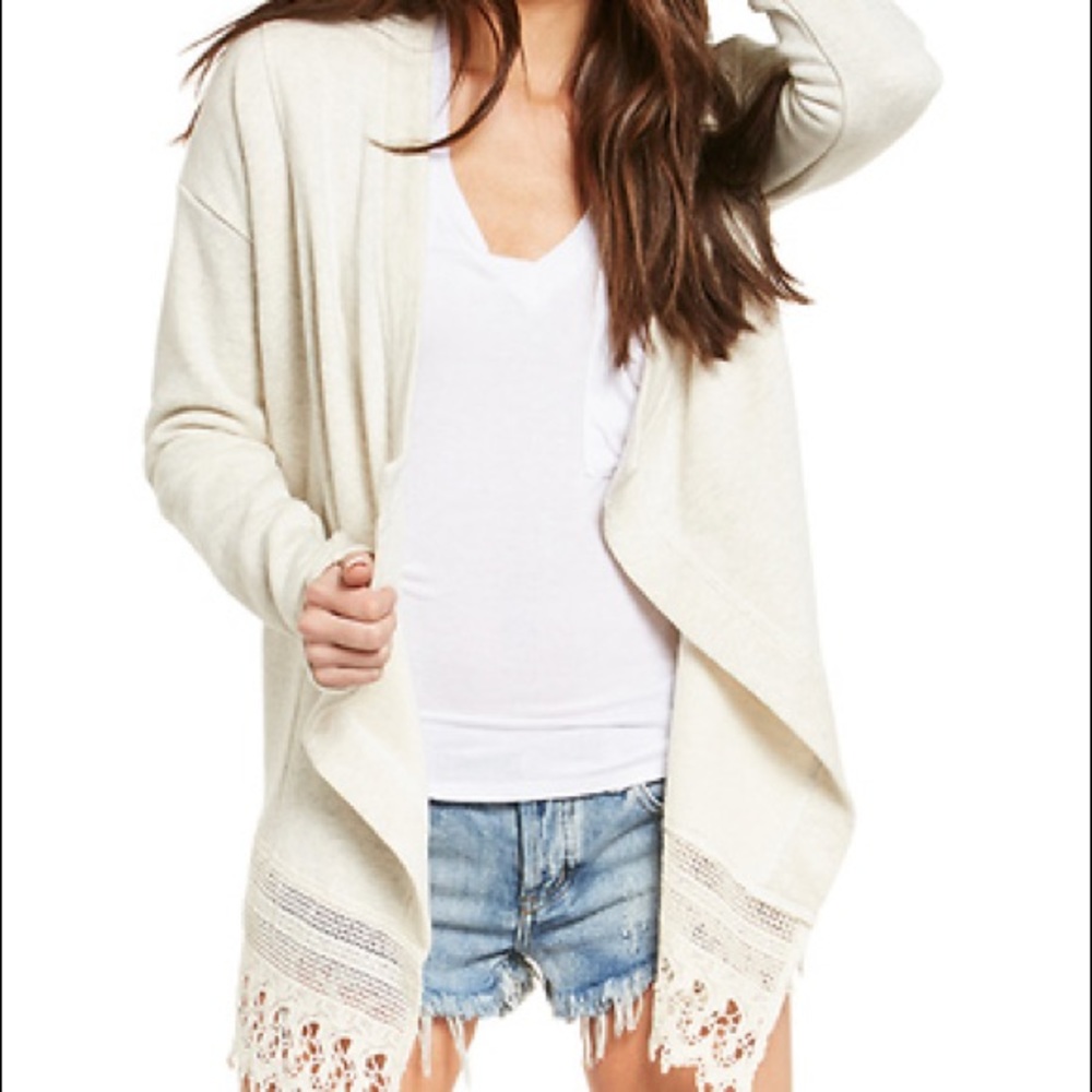 Jack by BB Dakota Crochet Trim Cardigan